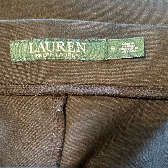 Lauren Ralph Lauren Women’s Black Faux Leather Panel Pants Size 6 - Picture 7 of 8